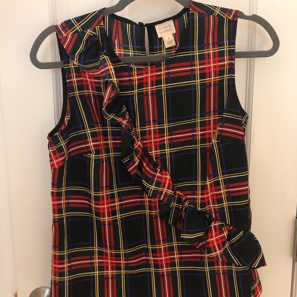 Sleeveless Jcrew plaid blouse